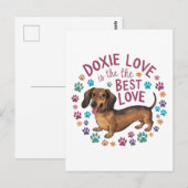 Doxie Love Is De Beste Liefde Briefkaart (Voorkant / Achterkant)