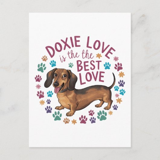 Doxie Love Is De Beste Liefde Briefkaart (Voorkant)