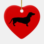 Doxie Love Keramisch Ornament (Achterkant)