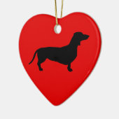 Doxie Love Keramisch Ornament (Links)