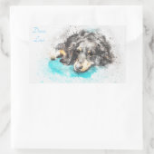 DOXIE LOVE Lang Haar Dachshund Ovale Stickers (Tas)