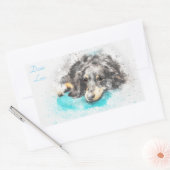 DOXIE LOVE Lang Haar Dachshund Ovale Stickers (Envelop)