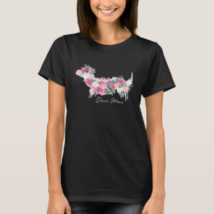 Doxie Mama Floral Dachshund T-shirt