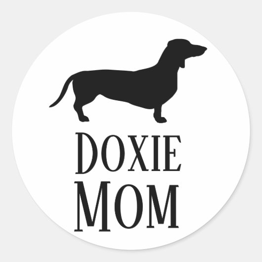 Doxie mama ronde sticker (Voorkant)