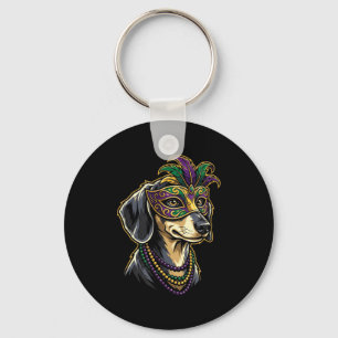 Doxie Mardi Gras narrenkostuum carnavalsoptocht Sleutelhanger
