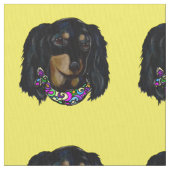 Doxie Mardi Gras Stof (Close Up)