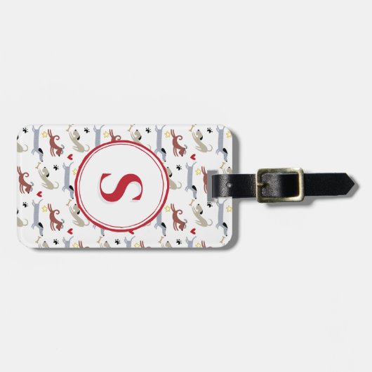 Doxie Merry & Bright Teckel Kerstmis Bagagelabel (Voorkant horizontaal)