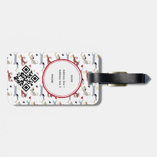 Doxie Merry & Bright Teckel Kerstmis Bagagelabel (Achterkant horizontaal)