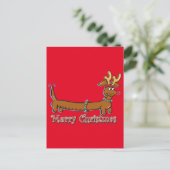 Doxie-Merry-Kerstmis Feestdagenkaart (Staand voorkant)