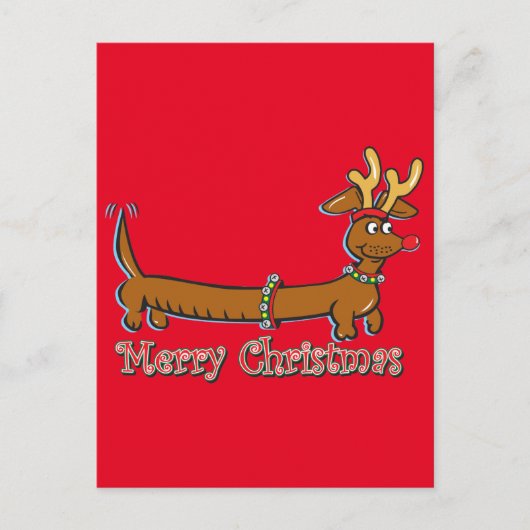 Doxie-Merry-Kerstmis Feestdagenkaart (Voorkant)