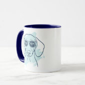 Doxie Mom Mug – Personalized Ice Blue Dachshund Mok (Voorkant links)