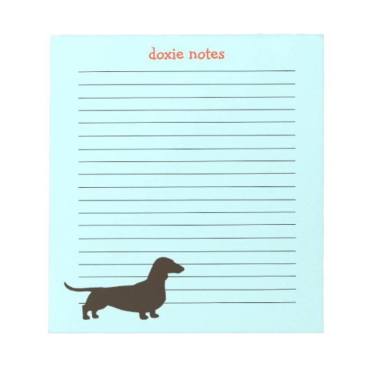 Doxie Notes Dachshund Silhouette Notitieblok (Voorkant)