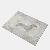 Doxie parelsilhouette deurmat (Schuin)