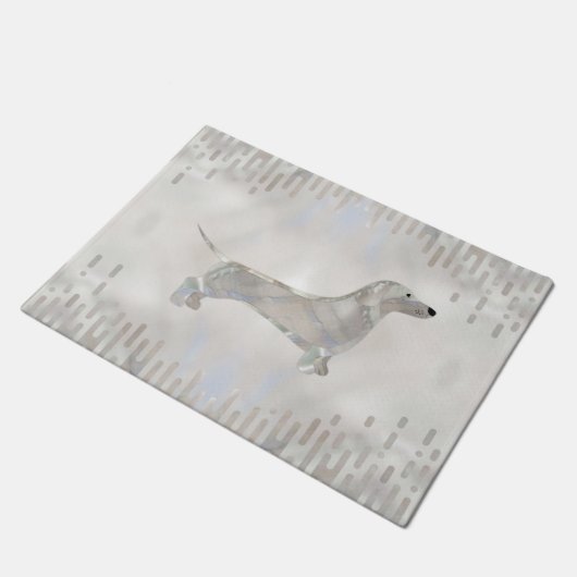 Doxie parelsilhouette deurmat (Schuin)