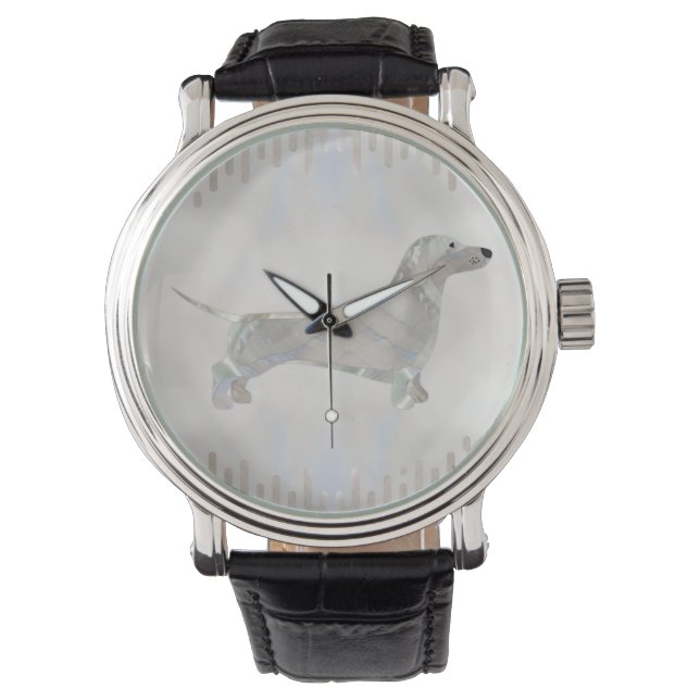 Doxie parelsilhouette horloge (Voorkant)
