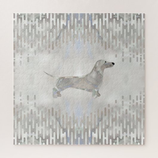 Doxie parelsilhouette legpuzzel (Verticaal)