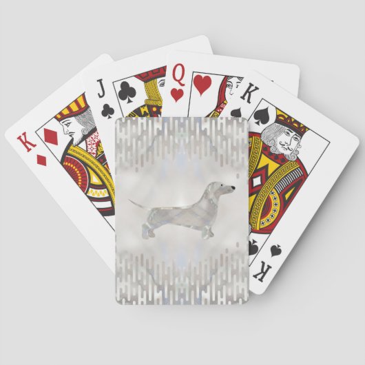 Doxie parelsilhouette pokerkaarten (Achterkant)
