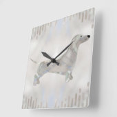 Doxie parelsilhouette vierkante klok (Hoek)