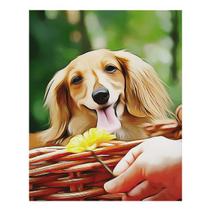 Doxie-persoon die een ventilator naar een dachshun foto afdruk
