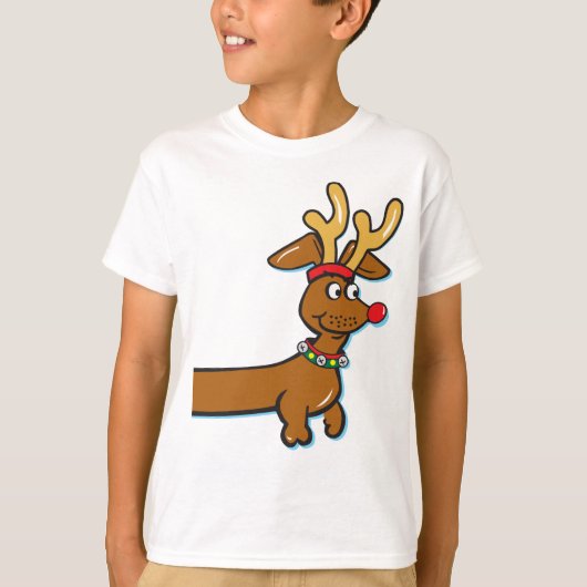 Doxie-rendier-front-all-over T-shirt (Voorkant)