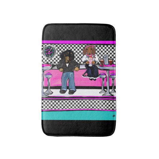 Doxie Rock and Roll Badmat (Voorkant Verticaal)