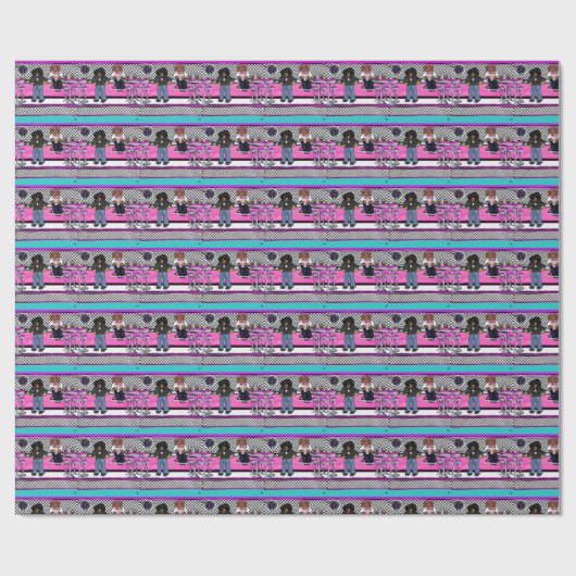 Doxie Rock en Roll Cadeaupapier (Vlak)