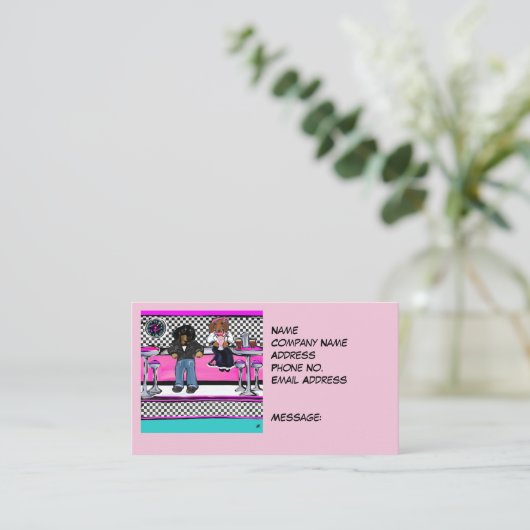 Doxie Rock en Roll Visitekaartje (Staand voorkant)