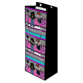 Doxie Rock en Roll Wijn Cadeautas (Achterkant Gekanteld)