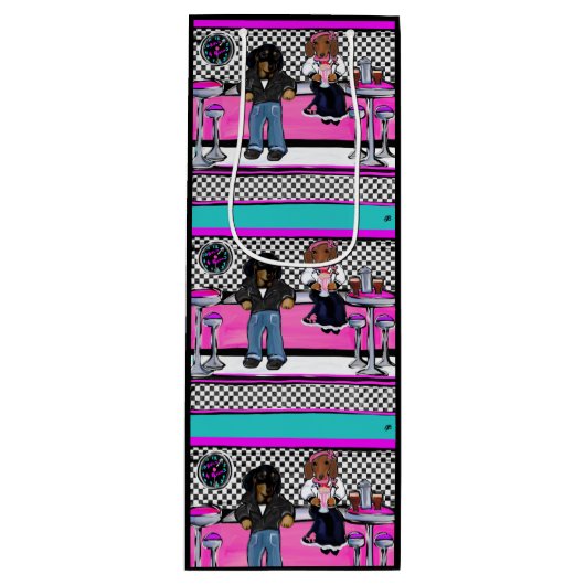 Doxie Rock en Roll Wijn Cadeautas (Voorkant)