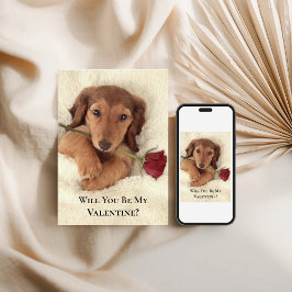 Doxie Rode Roos Glam Glitter Valentijn Feestdagenkaart