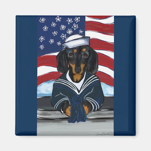 Doxie Sailor Magneet (Voorkant)