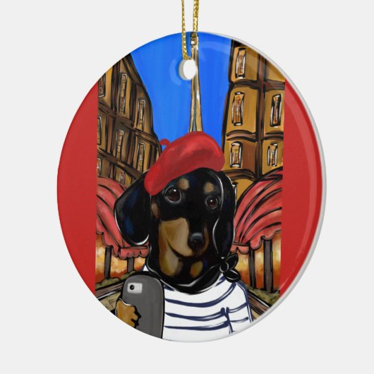 DOXIE SELFIE KERAMISCH ORNAMENT (Links)