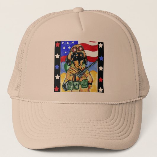 Doxie Soldier Trucker Pet (Voorkant)