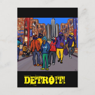Doxie Town City - DETROIT Briefkaart