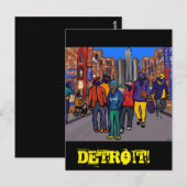 Doxie Town City - DETROIT Briefkaart (Voorkant / Achterkant)