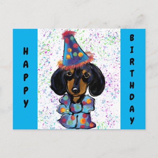 Doxie Verjaardag Briefkaart (Voorkant)