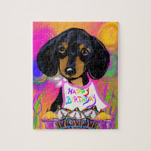 Doxie Verjaardag Legpuzzel