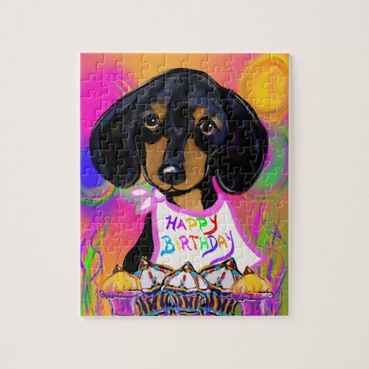 Doxie Verjaardag Legpuzzel (Verticaal)