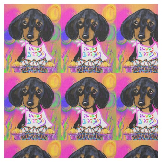 Doxie Verjaardag Stof (Swatch)