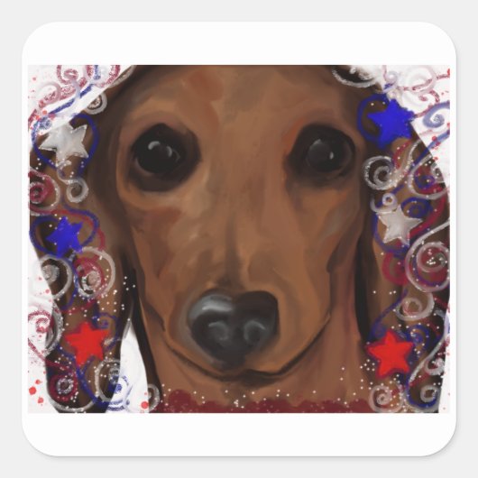DOXIE VIERKANTE STICKER (Voorkant)