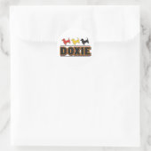 DOXIE-Word-KLEUR Ronde Sticker (Tas)