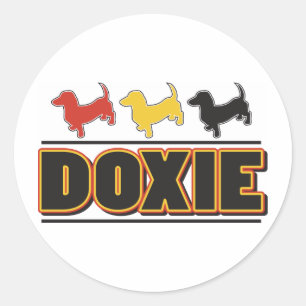 DOXIE-Word-KLEUR Ronde Sticker