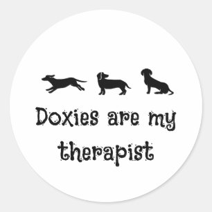 Doxies zijn mijn therapeut Schattige Dachshund Ronde Sticker