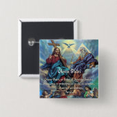 Doxologie - Gloria Patri Vierkante Button 5,1 Cm (Voorkant /achterkant)