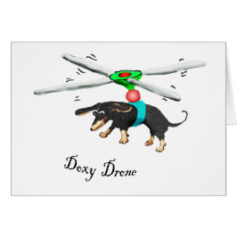 Doxy Drone, dachshund, vliegend met een drone