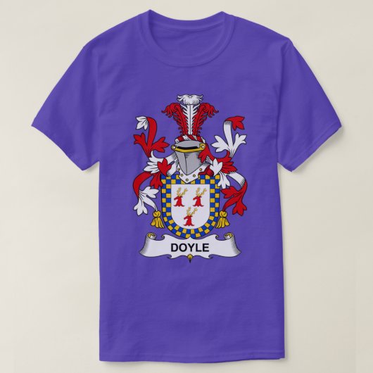 Doyle Coat of Arms Family Crest T-shirt (Design voorkant)