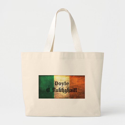 Doyle Ierse vlag Grote Tote Bag (Voorkant)