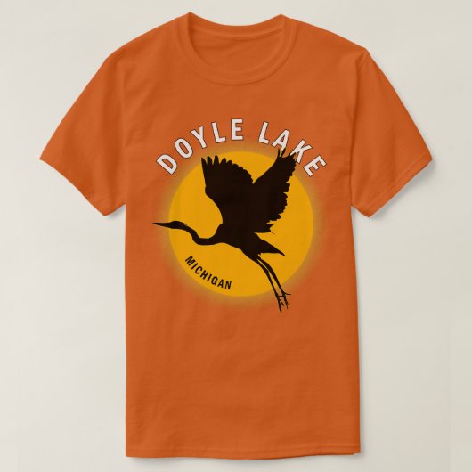 Doyle Lake in Michigan Heron Sunrise T-shirt (Design voorkant)
