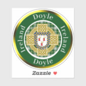 Doyle Shield & Celtic Cross gepersonaliseerd Sticker (Vel)