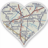 Doylestown PA  kaart Sticker (Voorkant)
